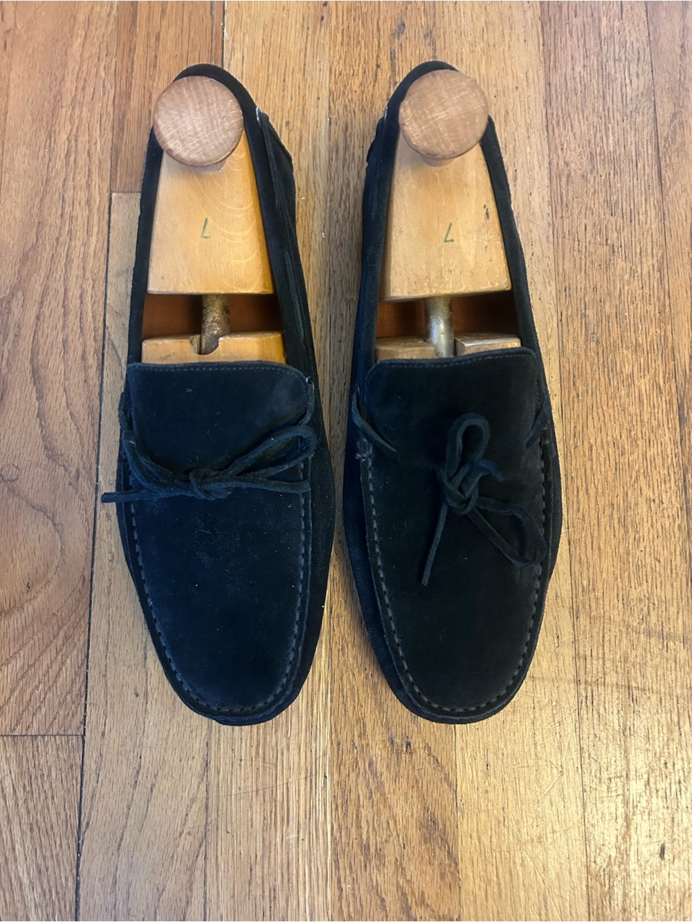 Black Suede Women's Tassel Loafers - Classic Slip-On Flats